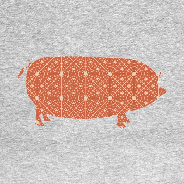 Pig Silhouette with Pattern by deificusArt